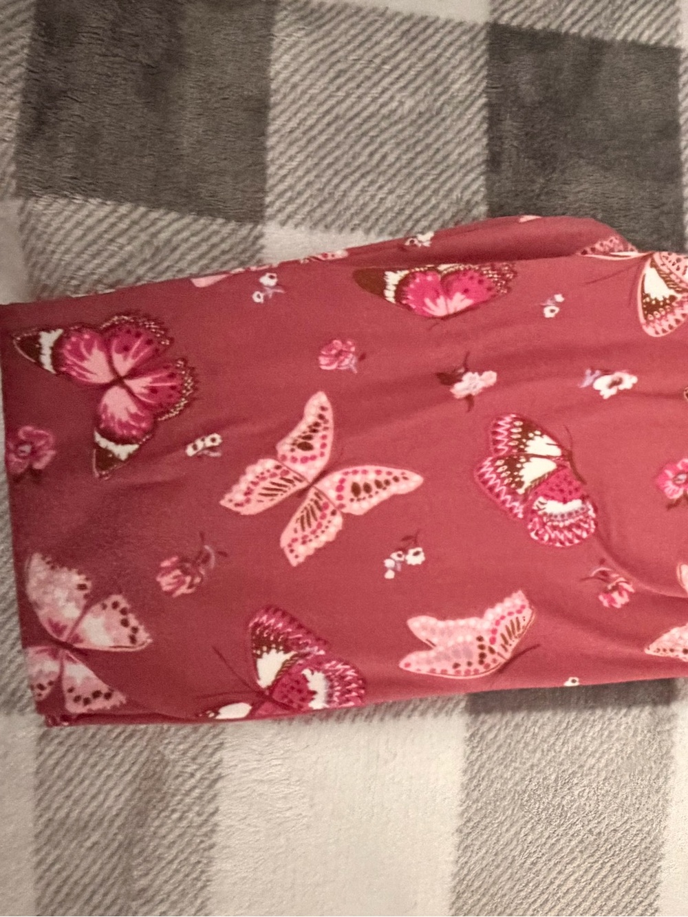 Girls' Pink Butterfly Print Stretch Leggings